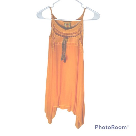 Johnny Was Women's Gigi crochet Tank Tunic Size Small Tangerine NWT - Picture 7 of 9